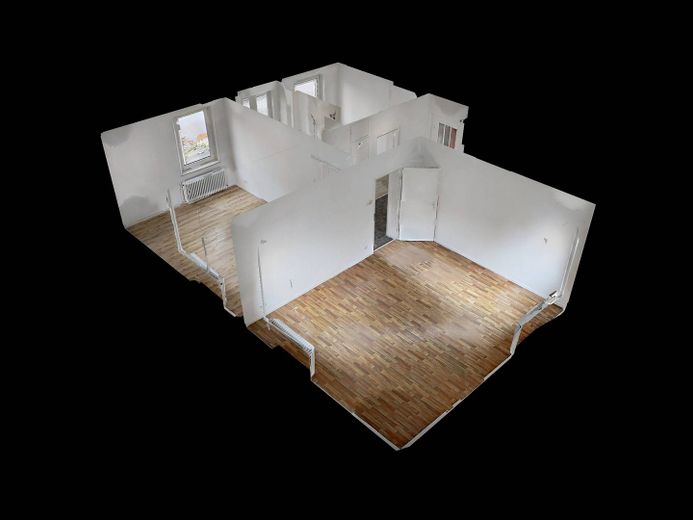 Gemütlichkeit&Modernität: 2-Zi.-Whg. mit Wannenbad in Bielefeld-Mitte – 3D-Ansicht Grundriss