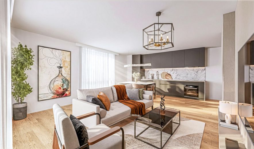 Zentrale Lage in Aschaffenburg: 4-Zimmer-Wohnung mit Balkon, Aufzug & Erstbezug nach Kernsanierung – Wohnen / Essen / Kochen