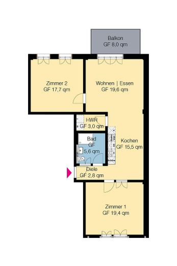 OG Wohnung Balkon  I NACHHALTIGSTE Immobilie Wolfsburgs, Lehmbau, PV - Autarkie, Appsteuerung – Grundriss