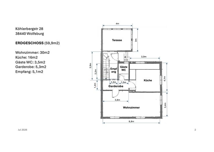 Traumhafte Doppelhaushälfte | Garten | Wallbox | klimatisiertes Dachstudio | 133 m2 | Köhlerberg – EG