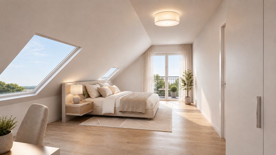 Familienfreundliche 5,5-Zi.-Maisonette in Ergenzingen – Balkon, TG-Stellplatz, ruhige Lage – Visualisierung 2. DG Zimmer