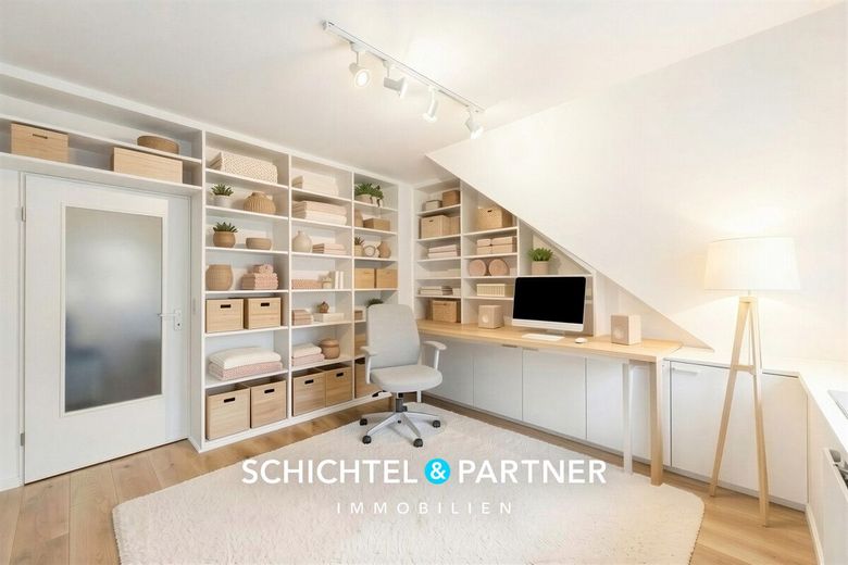Hulsberg | Vermietetes Reihenhaus mit fünf Etagen, Garten und Garage – S&amp;P | Arbeitszimmer (digitales Staging)