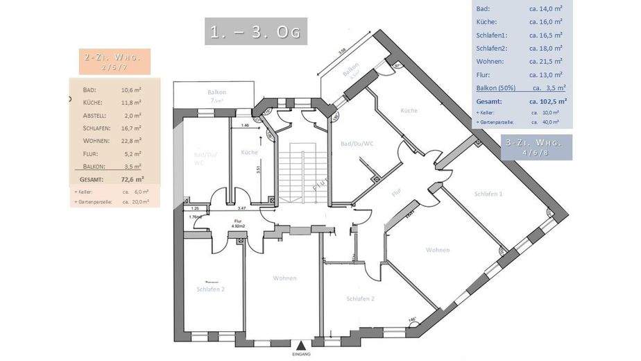 3-Zi. WHG + Balkon + Aufzug+Garten – Foto 18