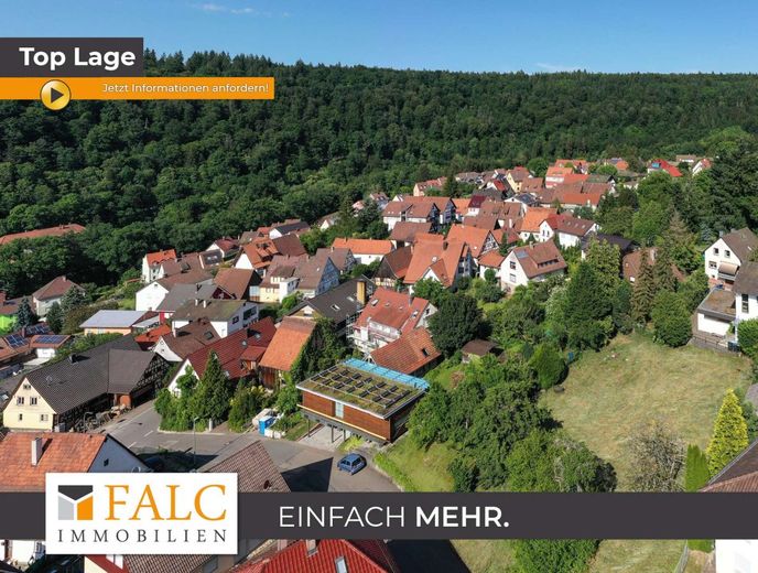 Wohnen mit Weitblick: Traumgrundstück mit unverbaubarer Aussicht in Pforzheim-Würm – Ansicht oben