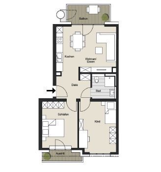 Neustadt-Süd - Citywohnung am Volksgarten - modernisiert - – WE 11