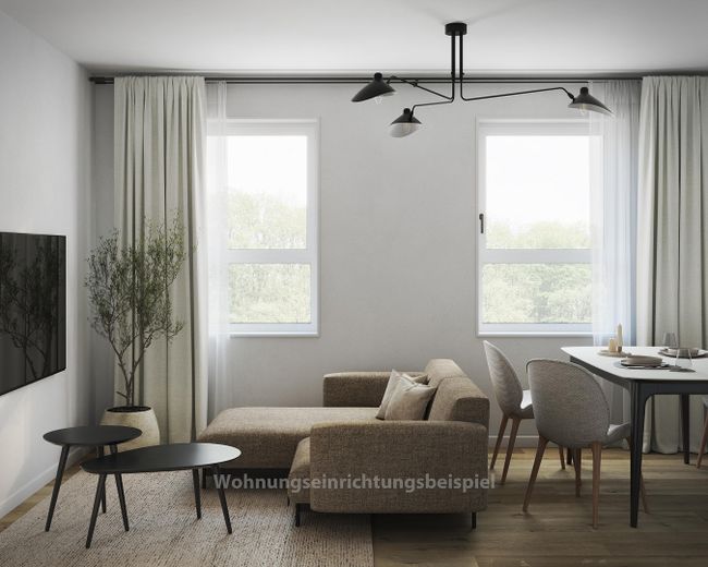 Neuwertige 3-Zimmer Wohnung, Fussbodenheizung in Berlin Biesdorf, B12 – Wohnzimmer als Beispiel