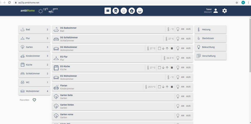 Smarthome / Tabletsteuerung