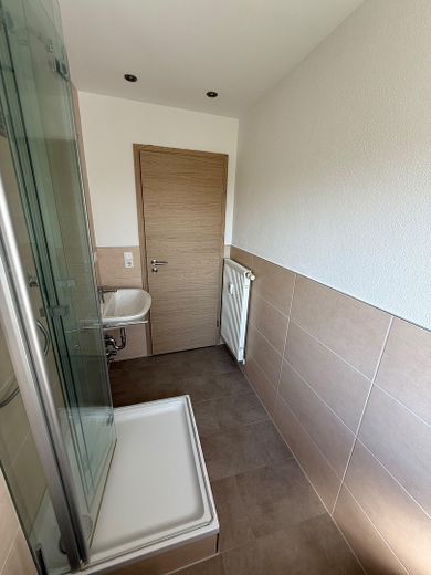 Light-filled and newly renovated 1.5-room apartment with terrace and fitted kitchen - No. 12 – Badezimmer
