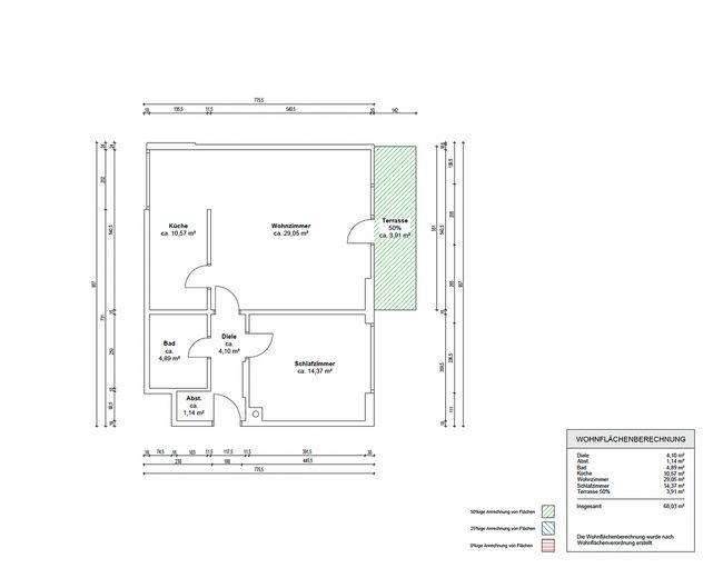 Grundriss inkl. Wohnfläche