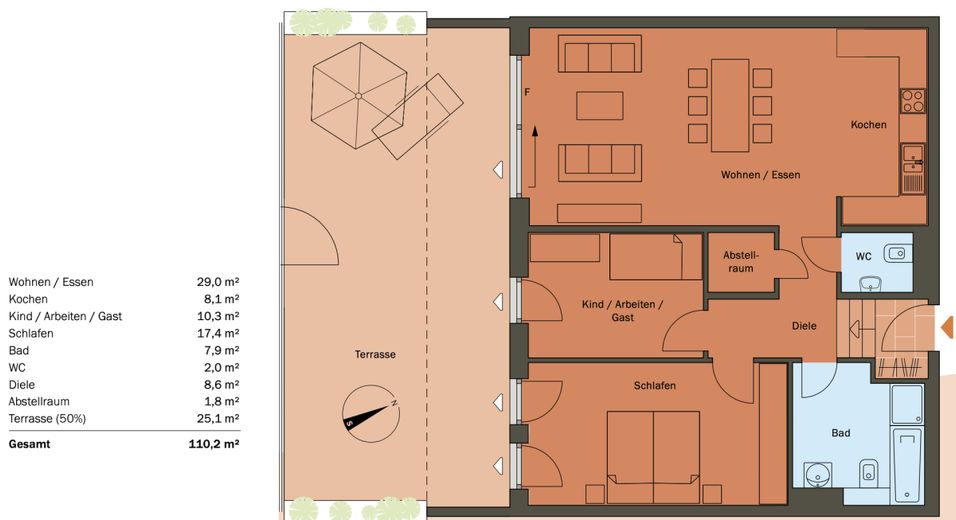 Terrassenliebhaber aufgepasst! Riedberg – Grundriss