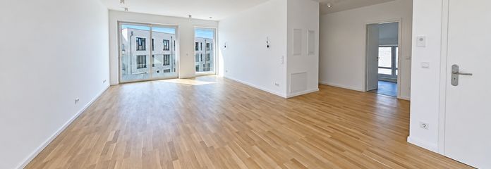 Very bright, modern-layout apartment with balcony (a touch of skywalk), incl. garage – Wohn-/Eßbereich