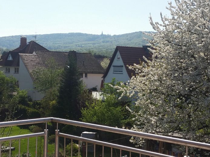 Traumhafte Dachgeschosswohung mit Blick zum Herkules – Kirschenblüte vor dem Herkules