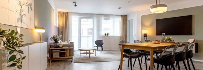 Ideal family apartment | large open-plan kitchen/living room | fitted kitchen | guest WC | smart home & heat pump | elevator