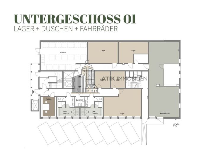 ATIK: 13. OG revitalisiertes High‑End‑Büro mit spektakulärem Stadtpanorama CARL RISE -provisionsfrei – Grundriss UG 1