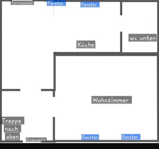 Einfamilienhaus mit großem Grundstück – Grundriss unten