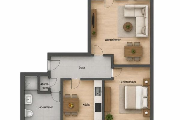 Ankastre mutfaklı, yeni yenilenmiş 2 odalı daire Nürnberg – hemen taşınmaya hazır
