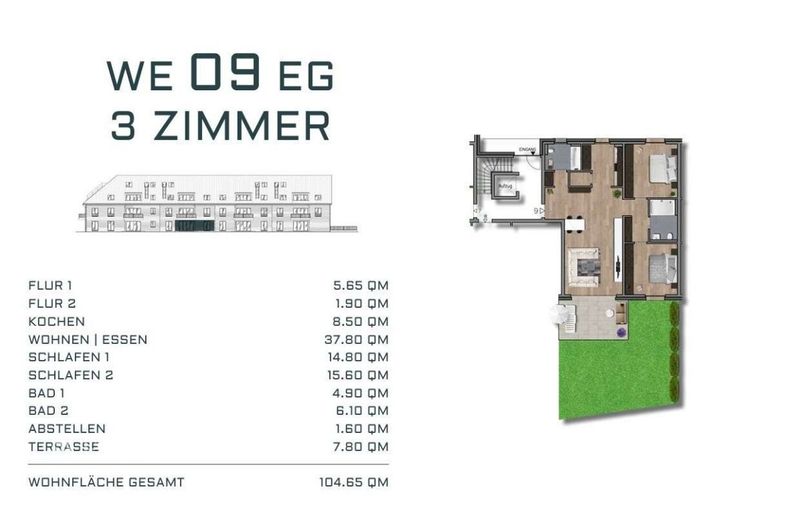 Ihr neues Zuhause: Erdgeschosswohnung mit sonnigem Garten und Terrasse – Grundriss