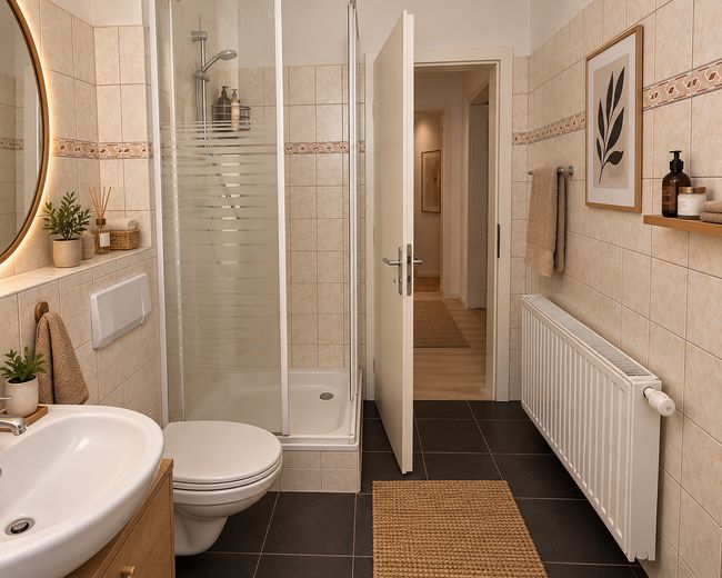 Schöne, modern renovierte 4-Zimmer-Wohnung zu vermieten – Badezimmer mit Dusche