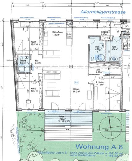 Exklusive 4-Zimmer-Loftwohnung | ca. 165 m² | TG-Stellplatz | Süd-Balkon | Frankfurt-Innenstadt – Grundriss