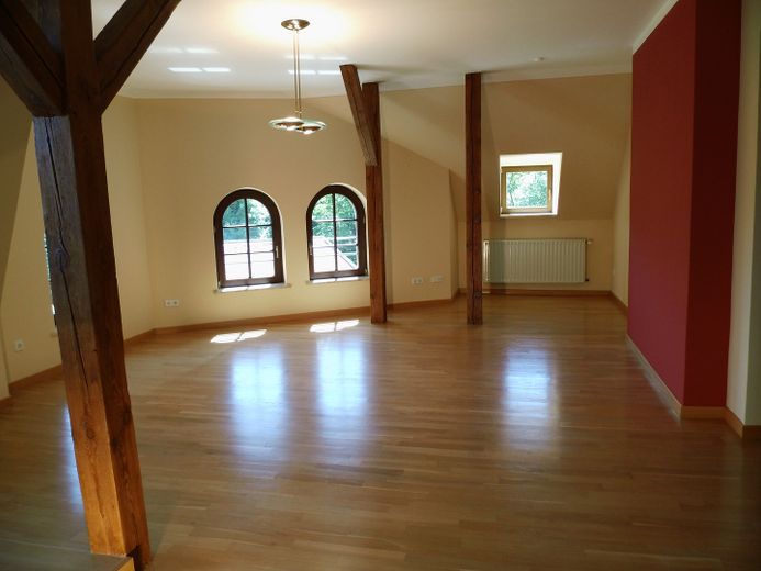 Exclusiv und stilvoll wohnen in Stadtvilla / hochwertige 4 - 5 Raum Terrassenwohnung – Blick in Wohn - Esszimmer