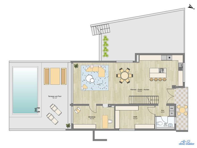 Exklusive Neubau Villa bei Frankfurt | Pool · Klima · Kamin · Sauna· Heimkino · Smart Home – OG 1