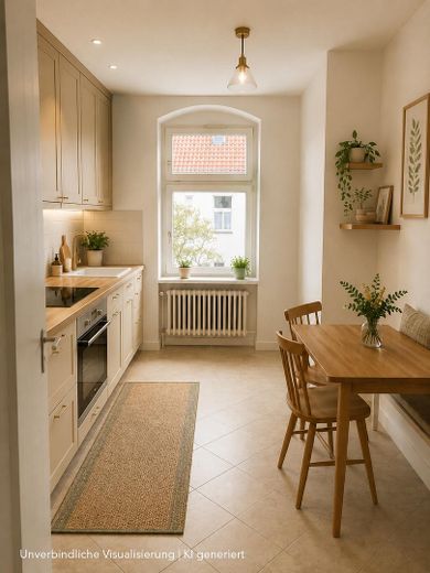 Großzügige Altbauwohnung mit Loggia | Bezugsfrei Ende 2026 – Visualisierung Küche WE 09