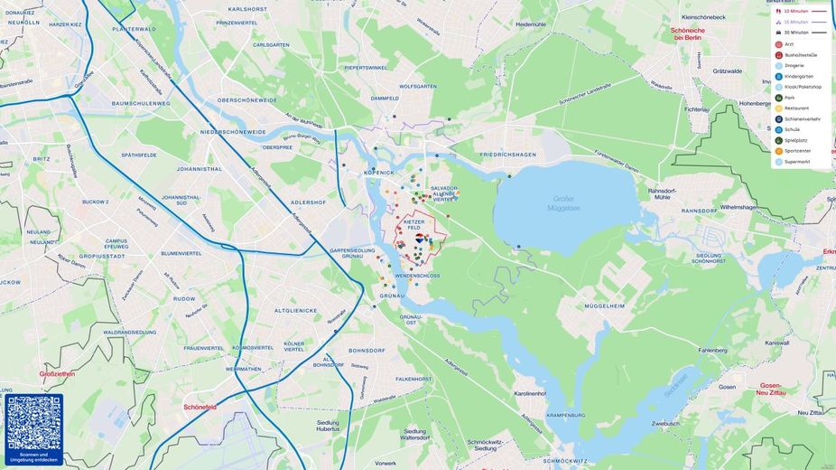 Doppelhaushälfte nahe Müggelsee | Niedrigenergiehaus mit Wintergarten &amp; Kamin in ruhiger Lage von Berlin-Köpenick – Lageplan