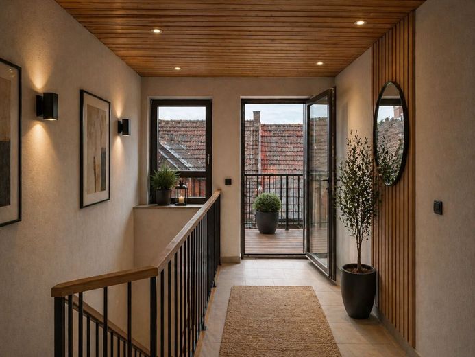 Einmaliger Vierseithof im LK Bamberg! Riesiges Grundstück, 2 x Haus, Halle, 6000 qm Bauland! Garten! – Aufgang Dachgeschoss - Idee nach Ausbau