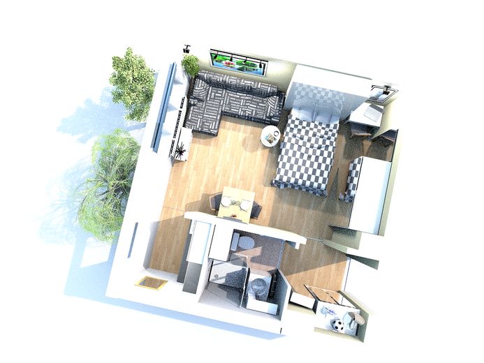 3D Ansicht bei Nacht