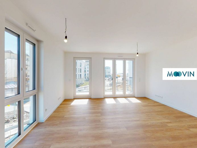 Viel Platz für die Familie – Moderne 4-Zimmer-Wohnung mit Balkon und Gäste-Wc – Ansicht II: Wohn- und Essbere…