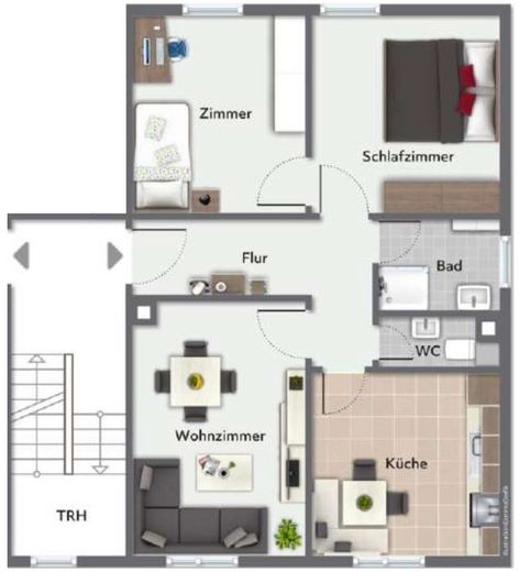 3-Zi. Wohnung im Herzen von Loßburg – Grundriss - nicht maßstäblich