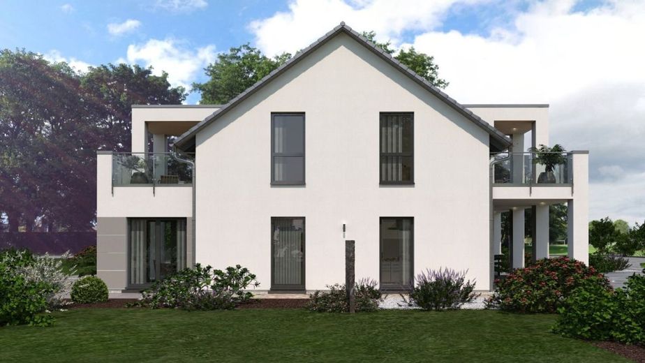 EINFAMILIENHAUS IM HAMPTON-STIL – Ansicht Garten