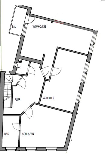 Innenstadtwohnung mit Balkon und Stellplatz – Grundriss