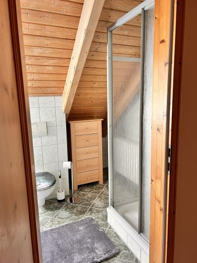 möblierte DG-Wohnung in Schkeuditz – ideal als arbeitsbedingte Wohnung – Bad Dusche