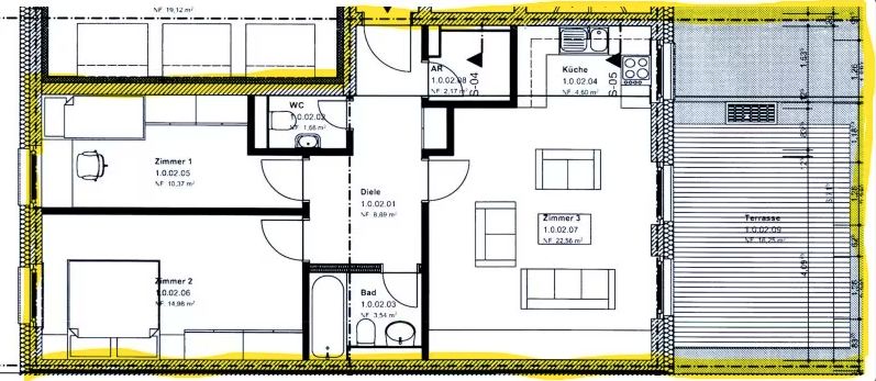3-Zimmer-Neubauwohnung in Friedrichshain Bezugsfrei ab November 2026 – Grundriss