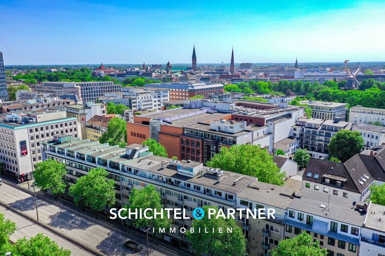 Bahnhofsvorstadt | Rentables Wohn- und Geschäftshaus mit 54 Einheiten – S&amp;P | Luftansicht