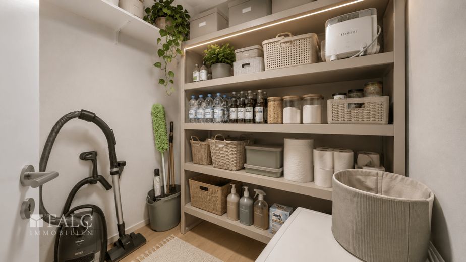 Moderne 4-Zimmer-Wohnung mit Balkon, Aufzug und Tiefgaragenstellplatz – Hauswirtschaftsraum KI