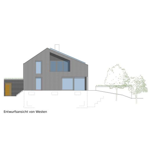 Provisionsfreies KFW55 Ausbauhaus: Architekten 2FH trifft auf 750m² Natur mit Gestaltungsmöglichkeit – Entwurfsansicht