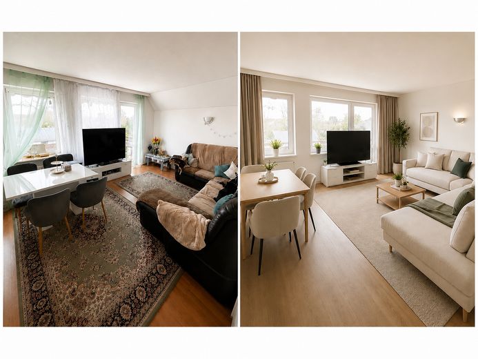 MAISONETTEWOHNUNG MIT GROSSEM BALKON – Wohnzimmer