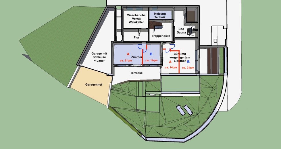 Wo Plusenergie* Realität ist - bewährte Designvilla in hochwertiger Qualität – Gartengeschoss  Variante