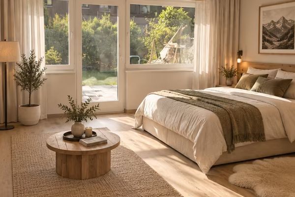Première occupation à partir du 1.11.2026 – Studio de 43 m² rénové avec des matériaux haut de gamme, terrasse, jardin et vue sur les montagnes