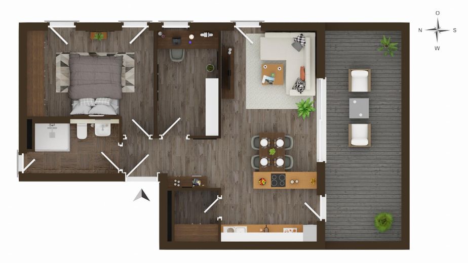Premium-Wohnen im Südwesten: Exklusive 2,5-Zimmer-Neubauwohnung mit Designerküche (auch Rent2Rent) – Grundriss Wohnung