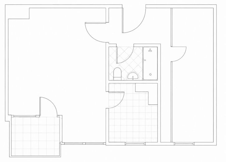 Helle vermietete 2-Zimmer-Wohnung mit Aufzug und Balkon in Berlin Charlottenburg zum Verkauf – Grundriss