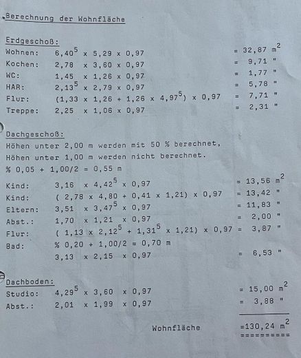 Wohnflächenberechnung