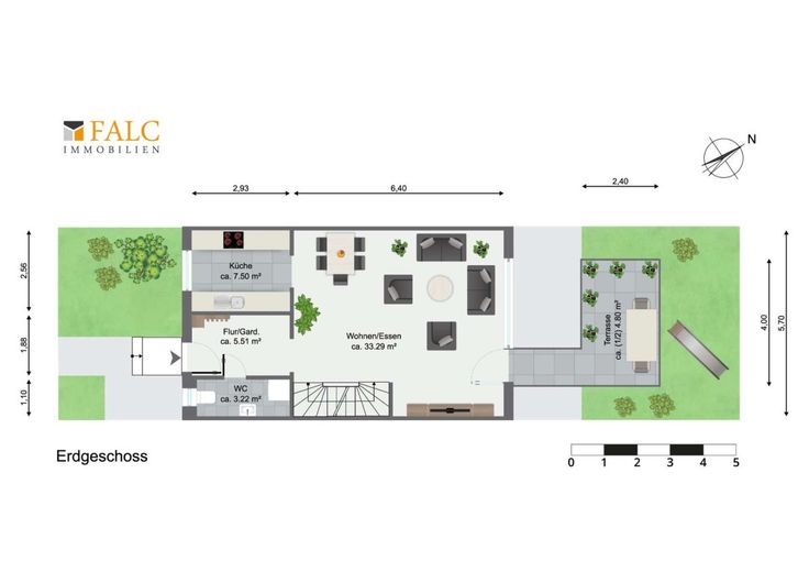 Mit Blick zu den Rebhängen am Heuchelberg - FALC Immobilien Heilbronn – Erdgeschoss