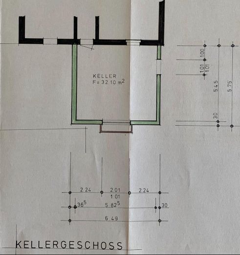 منزل لعائلة أو عائلتين - درج منفصل - مرآب بمساحة 50 م² - مباشرةً في روتنبورغ – GRUNDRISS KELLER (ANBAU)