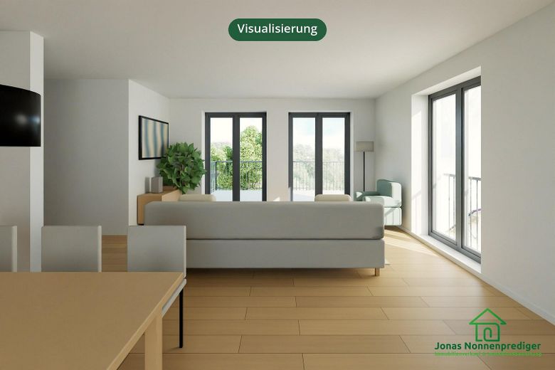 Baugrundstück mit Baugenehmigung für ein Wohnhaus mit 2 WE - für den Käufer provisionsfrei – Visualisierung Innen: Wohnen