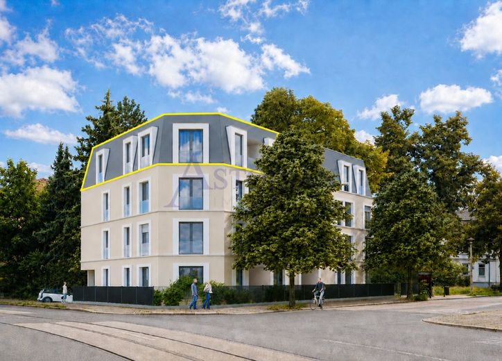Ihr neues Zuhause über den Dächern von Dresden-Cotta | 2-Zimmer-Penthouse im EH40-QNG-Neubau – Gebäudeansicht