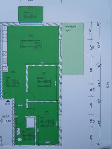 Willstätt/Sand: 3 Zi-Wohng., Neubau – Grundriss