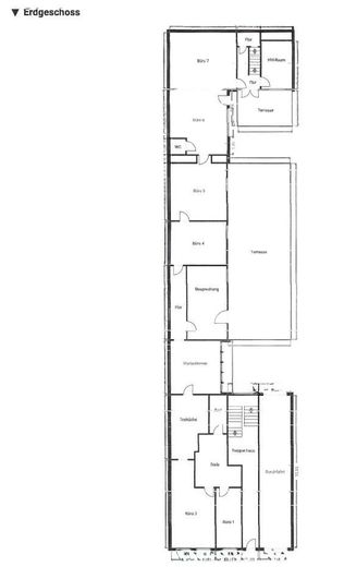 „The Flow-Hub“ – Industrielle Eleganz für kreative Köpfe – Grundriss EG. (Vorher-/Hinter-